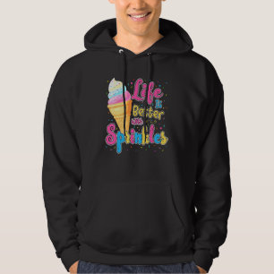Life Is Better With Sprinkles Ice Cream Kids Hoodie