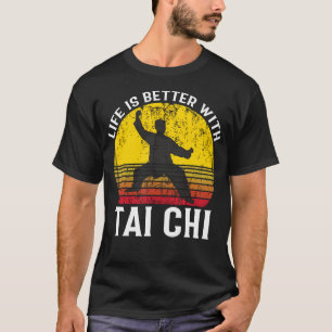 Life Is Better With Tai Chi Retro Sunset Vintage T-Shirt