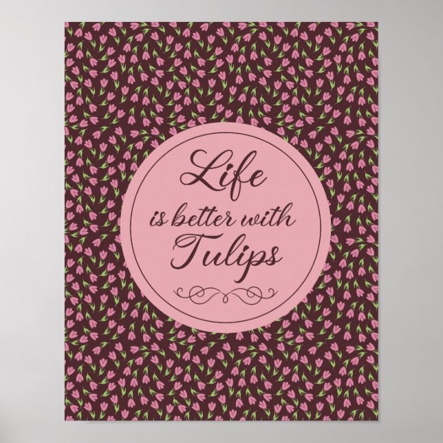 Life is better with Tulips - Patterns  Poster (Front)
