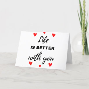 Life Is Better With You Black Holiday Card