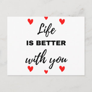 Life Is Better With You Black Holiday Postcard
