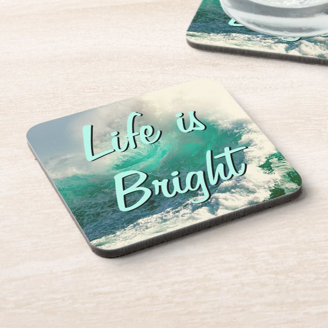 Life is Bright with Ocean Waves Coaster (Left Side)