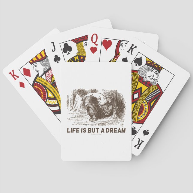 Life Is But A Dream (Red King Snoring Wonderland) Playing Cards (Back)