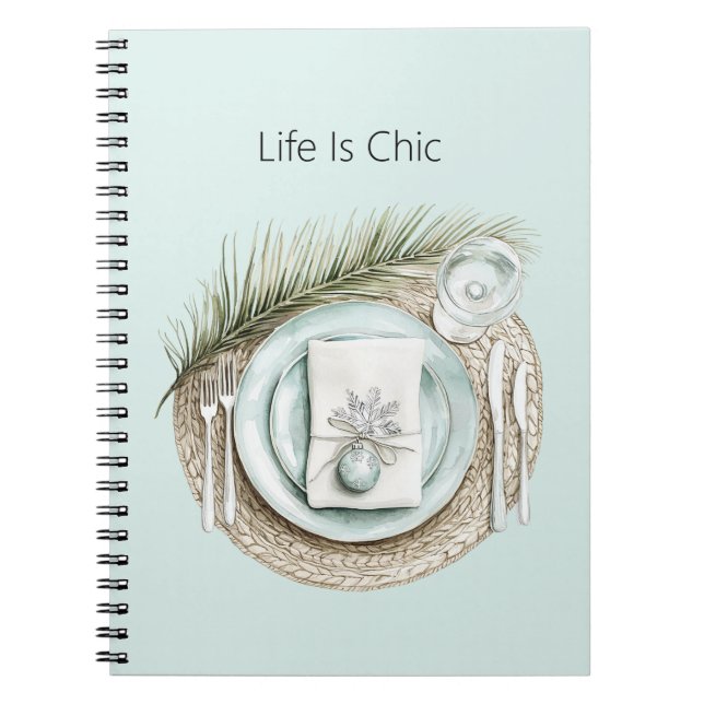 Life is Chic Tropical Place Setting Notebook (Front)
