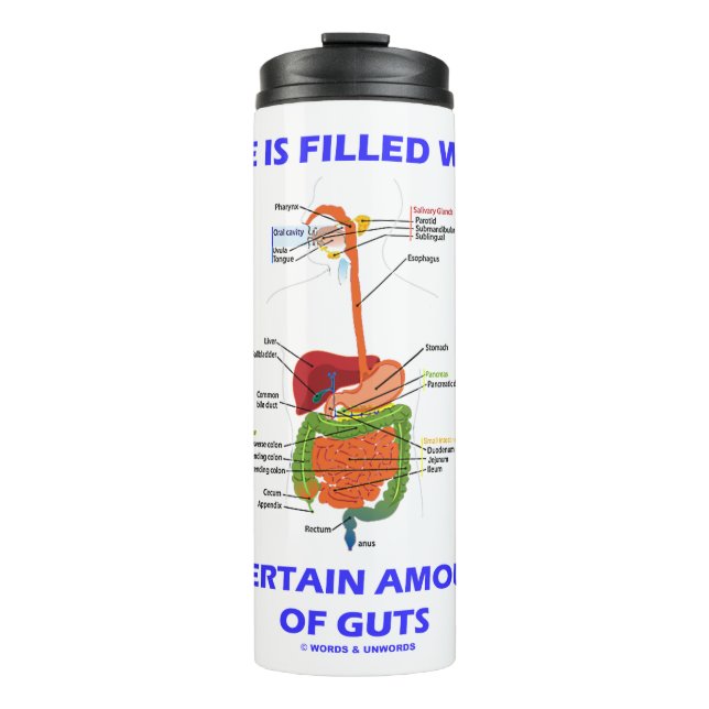 Life Is Filled With A Certain Amount Of Guts Thermal Tumbler (Front)