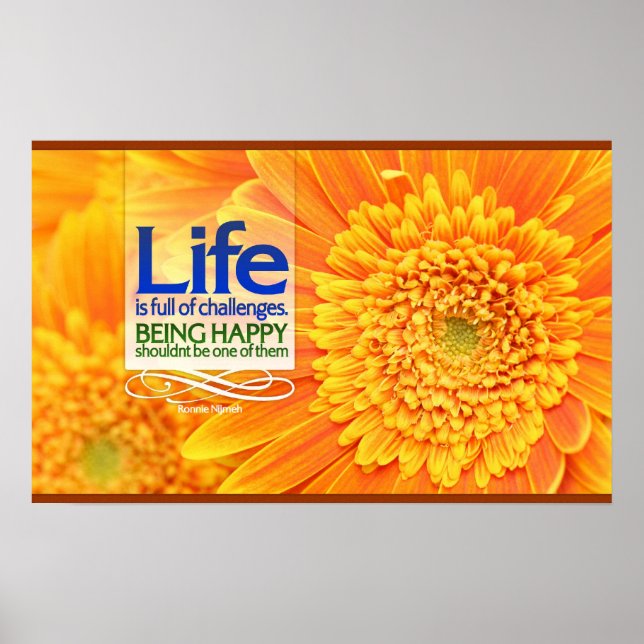 Life is Full of Challenges Motivational Poster (Front)