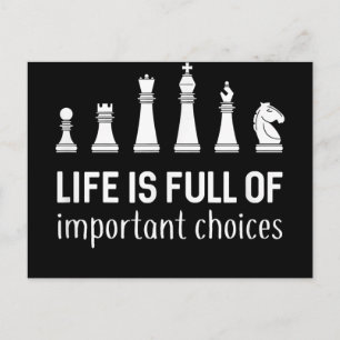 Life Is Full Of Important Choices, Chess Lover Holiday Postcard