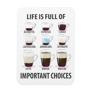 Life is Full of Important Choices - Funny Coffee Magnet