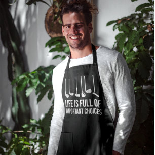 Life is Full Of Important Choices Golf Christmas Apron