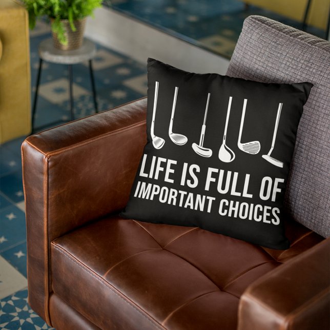 Life is Full Of Important Choices Golf Christmas Cushion (Life is Full Of Important Choices Golf Christmas Throw Pillow)