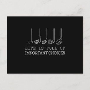 Life Is Full Of Important Choices Golf Holiday Postcard