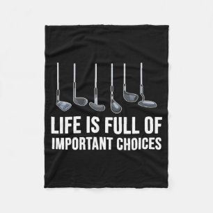 Life Is Full Of Imrtant Choices Golf Christmas  Fleece Blanket