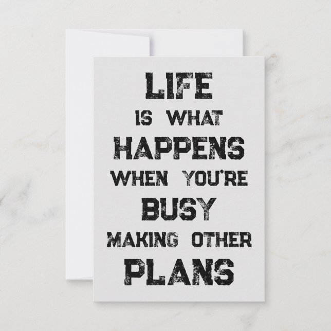 Life Is... Funny Motivational Quote Card (Front)