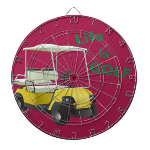 Life is Golf Cart Green Red Dartboard