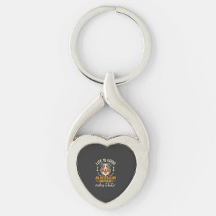 Life Is Good Australian Shepherd Dog Bone Key Ring