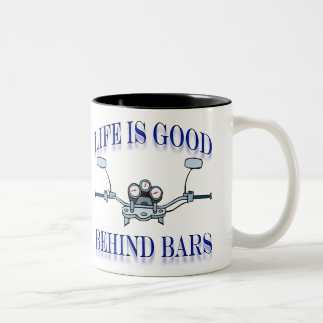 Life Is Good Behind Bars Two-Tone Coffee Mug (Right)