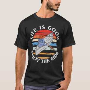 Life Is Good Enjoy The Ride Canoe Retro T-Shirt