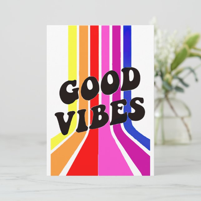 Life is Good. Good Vibes Invitation (Standing Front)