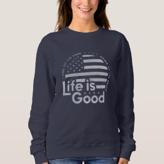 Life Is Good. Mens Crusher Tee Lig Flag Circle