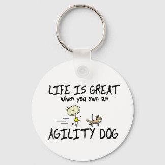 Life is Great Agility Dog Keychain