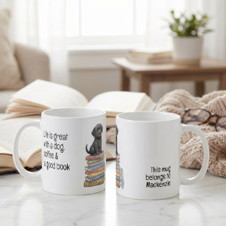 Life is great with a dog and a good book coffee mug