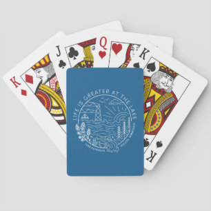 Life is Greater at the Lake – White and Blue Playing Cards