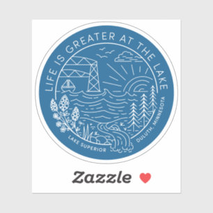 Life is Greater at the Lake – White on Blue