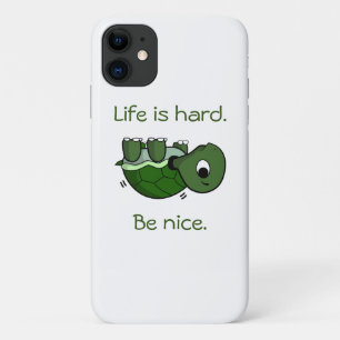 Life is Hard - Be Nice, Struggling Turtle T-Shirt Case-Mate iPhone Case