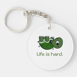 Life is Hard - Be Nice, Struggling Turtle T-Shirt Key Ring