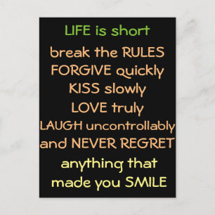 life is hort postcard