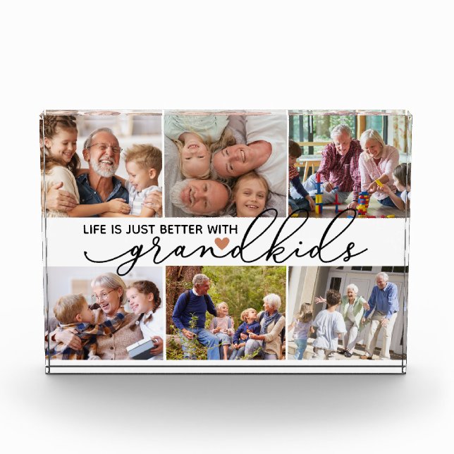 Life Is Just Better with Grandkids Photo Block (Front)