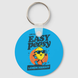 Life is Just Easy Peasy Lemon Squeezy Quote Key Ring