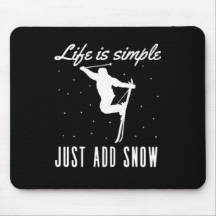Life Is Just Snow Add Vintage Snowboard Mouse Pad