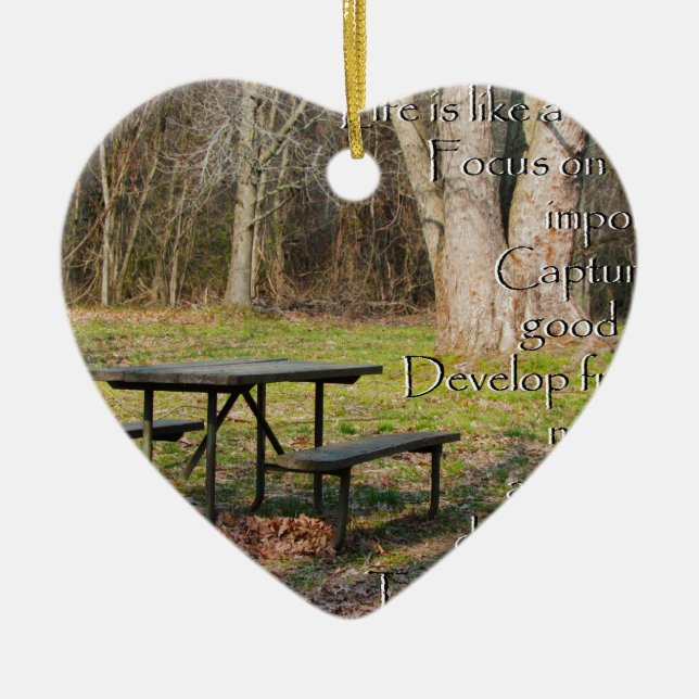 life is like a camera ceramic tree decoration (Front)