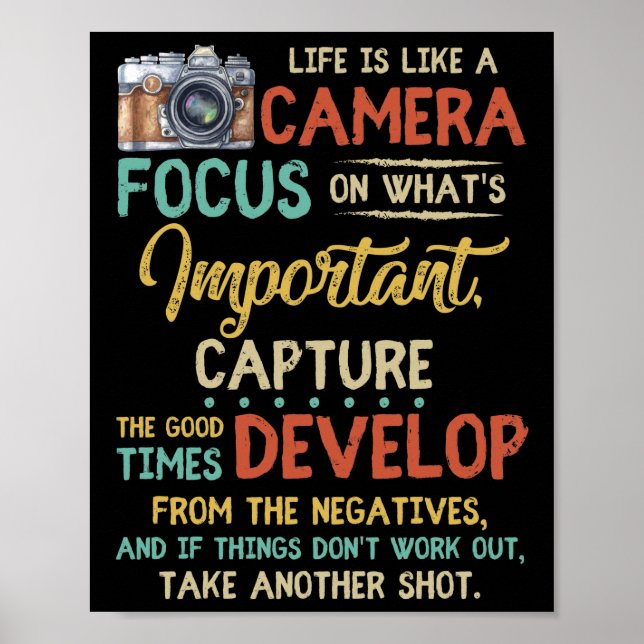 Life Is Like A Camera Focus On What's Important Poster (Front)