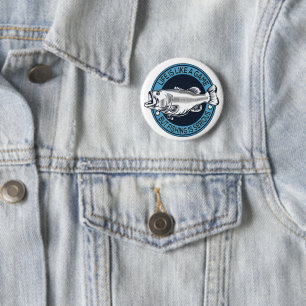 Life is like a game, but fishing is serious - Bass 6 Cm Round Badge