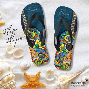 Life is like Music, always a good song Guitar Jandals