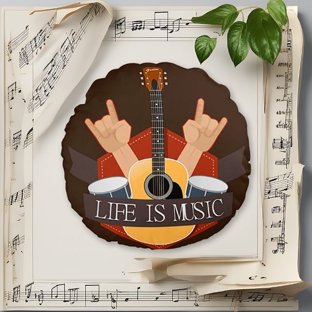 Life Is Music Round Cushion (Creator Uploaded)