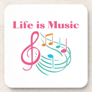 Life is Music with Dancing Notes Coaster