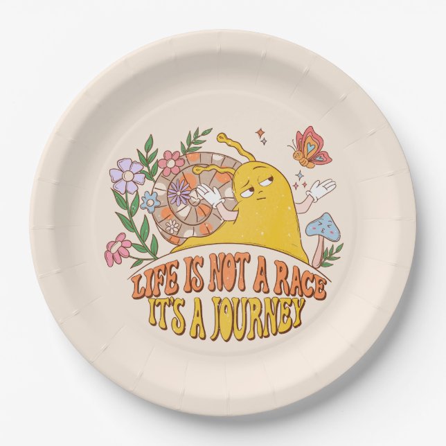 Life Is Not A Race, It's A Journey Paper Plate (Front)