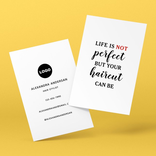 Life Is NOT Perfect Modern Hairstylist Quote Business Card (Life Is NOT Perfect Modern Hairstylist Quote Business Card)