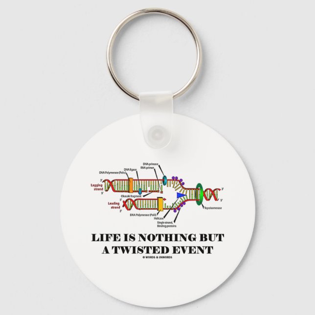 Life Is Nothing But A Twisted Event (DNA Humour) Key Ring (Front)