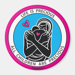 Life Is Precious 2 Pink_3” Round Magnet