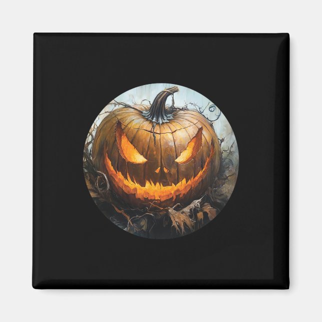 Life Is Really Good Scary Pumpkin Jack O Lantern H Magnet (Front)