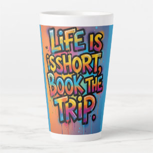 Life Is Short Book The Trip Graffiti gift dad mum Latte Mug