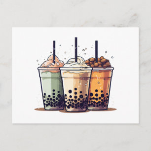 Life is short, drink the boba holiday postcard