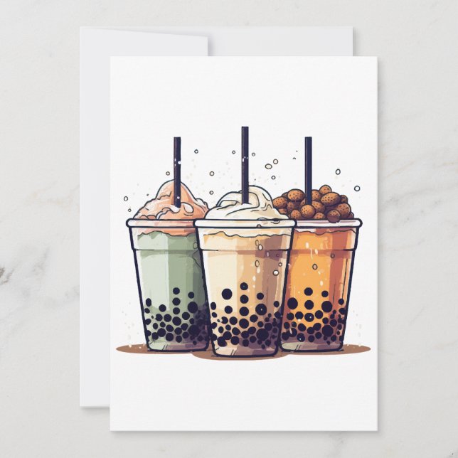 Life is short, drink the boba invitation (Front)
