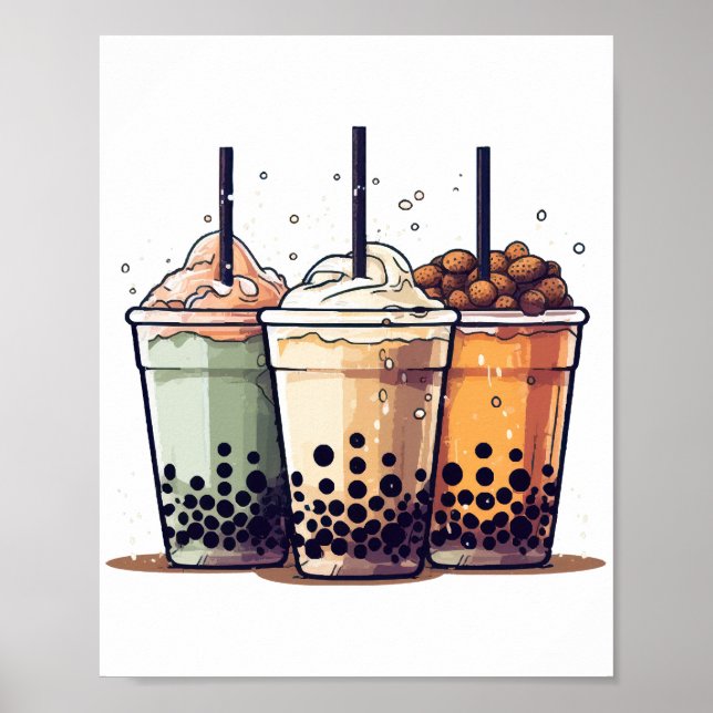 Life is short, drink the boba poster (Front)