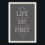 Life Is Short Eat Dessert First Retro Poster<br><div class="desc">Quote Poster 
 The perfect poster for your home.</div>