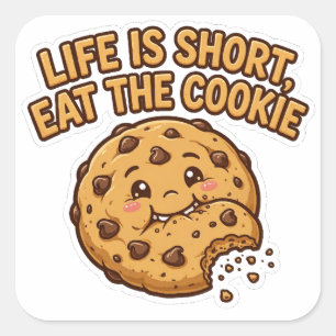 Life Is Short Eat The Cookie Funny Baking Sticker